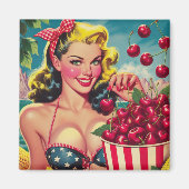 Süße Kirsche Pin-up Magnet (Vorne)
