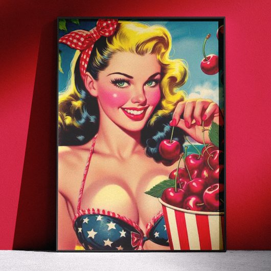 Süße Kirsche Pin-up Poster