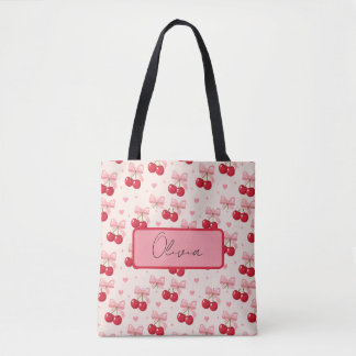 Süße Kirsche- und rosa Schleife-Coquette-Tasche Tasche