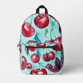 Süße Kirschen bunte Aquarell-Kirschen-Kunst  Bedruckter Rucksack