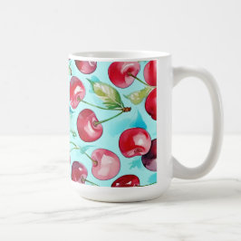 Süße Kirschen bunte Aquarell-Kirschen-Kunst  Kaffeetasse