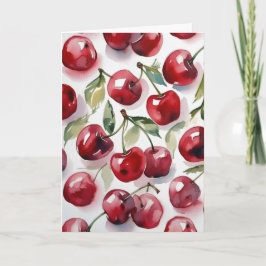 Süße Kirschen bunte Aquarell-Kirschen-Kunst  Karte