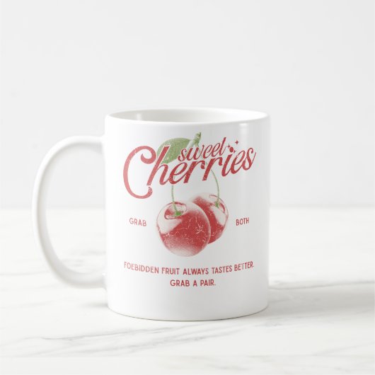 Süße Kirschen Verbotene Frucht Kaffeetasse (Links)
