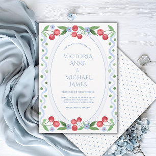 Süße Kirschen Whimsical Vintage Hochzeit  Einladung