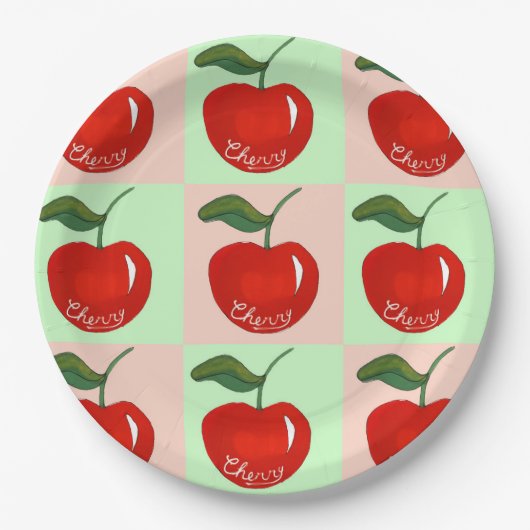 süße Kirschfreude Pappteller (Vorderseite)