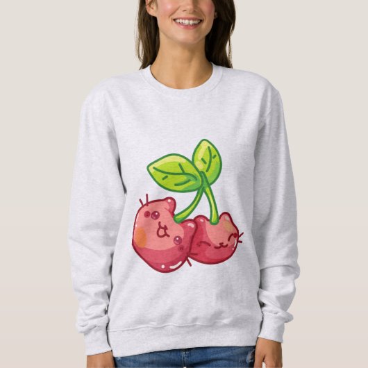 Süße Kirschkatzen Sweatshirt (Vorderseite)