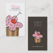 Süße Kirschkuchen-Bäckerei-Nachtisch-Visitenkarte Visitenkarte (Vorne/Hinten)