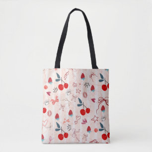 Süße Kirschschleifen und Sterne Ästhetik-Design Tasche