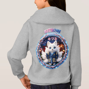 Süße Kitsune Japanischer Fuchsgeist Kinder Hoodie