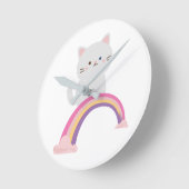 Süsse Kitten Cat       Runde Wanduhr (Winkel)