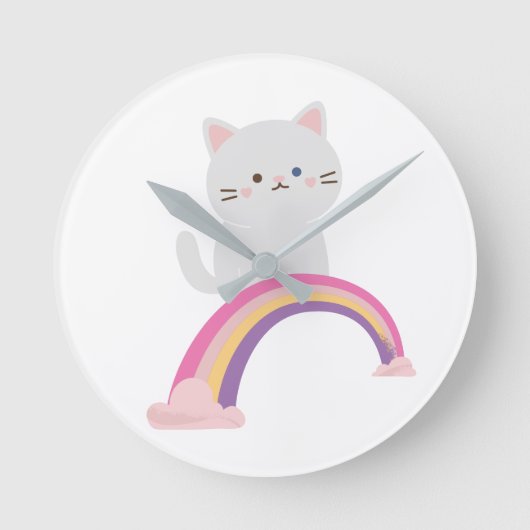 Süsse Kitten Cat       Runde Wanduhr (Vorderseite)