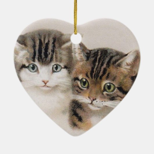 Süsse Kitten Faces ・ Kunst von H. Maguire ・ Orname Keramik Ornament (Hinten)