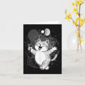 Süße Kitty Badminton Spieler Federball Karte (Gelbe Blume)