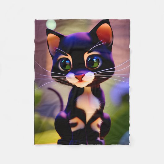 Süße Kitty Fleecedecke (Vorderseite)