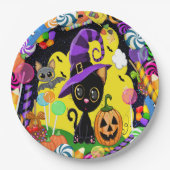 Süsse Kitty Halloween-Party Goods Pappteller (Vorderseite)
