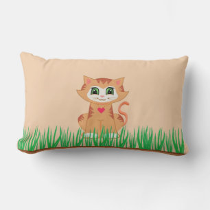 Süße Kitty-Katze Cartoon & Pflanze Lendenkissen