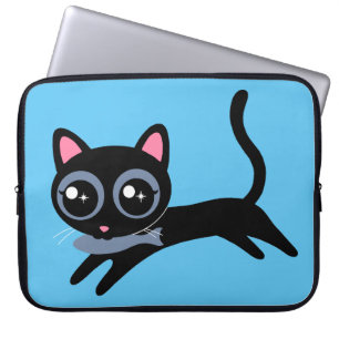 Süße Kitty-Katze mit Fisch-Geschenk für Mädchen Laptopschutzhülle