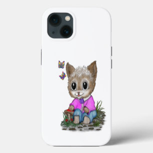 Süße Kitty Katze und Schmetterling iPhone 13 Hülle