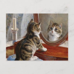 Süße Kitty-Katze Vintage-Gemälde von Frank Paton Postkarte