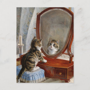 Süße Kitty-Katze Vintage-Gemälde von Frank Paton Postkarte