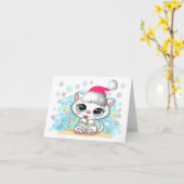 Süsse Kitty Meowy Karte (Gelbe Blume)