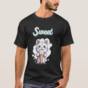 Süße Kitty, niedliche Katze Eiscreme-Kegel -Stimmu T-Shirt