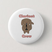 Süße Klarinetten-Crew-Hündchen Button (Vorderseite)