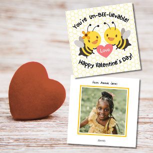 Süße Klassenzimmer-Biene Foto Valentinstag Feiertagskarte
