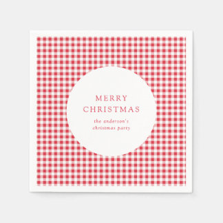 Süße klassische rote Gingham-Weihnachtsfeier indiv Serviette