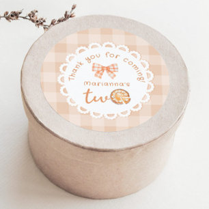 Süße Kleine 1. Geburtstag Danke Runder Aufkleber