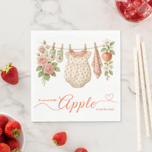 Süße kleine Apfel-Baby-Party Herbstliche rustika Serviette