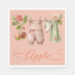Süße kleine Apfel-Baby-Party Herbstliche rustika Serviette