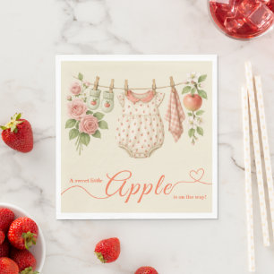Süße kleine Apfel-Baby-Party Herbstliche rustika Serviette