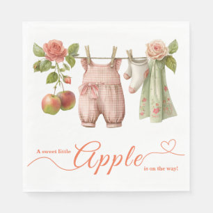 Süße kleine Apfel-Baby-Party Herbstliche rustika Serviette