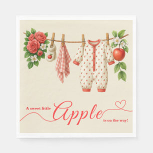 Süße kleine Apfel-Baby-Party   Herbstliche rustika Serviette