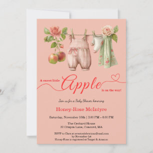 Süße kleine Apfel-Babyparty   Herbstliche rustikal Einladung