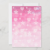 Süße kleine Baby rosa Sterne und Mond Mädchen Einladung (Rückseite)