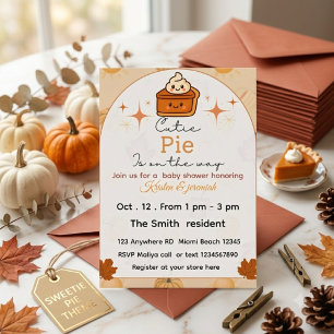 Süße kleine Baby Shower zum Thema Herbst Einladung