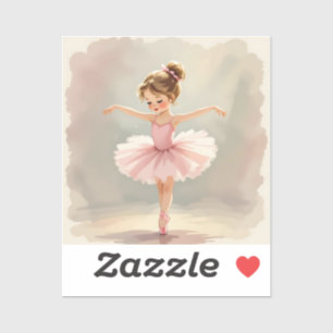 Süße kleine Ballerina im rosa Tutu Aufkleber