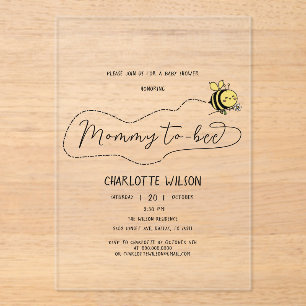 Süße kleine Biene Baby Shower Acryleinladungen