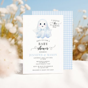 Süße kleine blaue Boo-Geist-Fliege Baby-Junge-Part Einladung