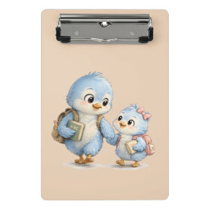 Süße kleine blaue Vogel Bruder Mini-Schreibunterla Mini Klemmbrett