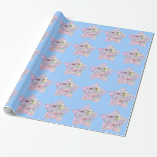 Süße kleine Blumenfee und Marienkäfer Kunst Geschenkpapier