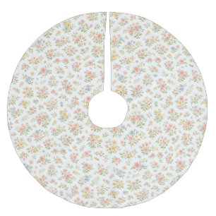 Süße kleine blumige Nahtlos-Muster Polyester Weihnachtsbaumdecke