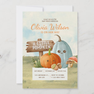 Süße kleine Boo Halloween-Kürbis-Baby-Party Einladung