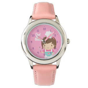 Süße kleine Chef-Bäckerin personalisiert Armbanduhr