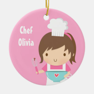 Süße kleine Chef-Bäckerinnen Zimmerdekoration Keramikornament