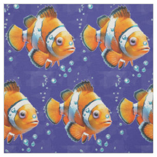 Süße kleine Clownfische der Kinder Unterwasser  Stoff