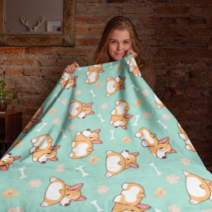 Süße kleine Corgis Fleecedecke