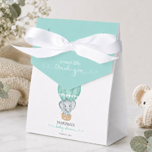 Süße kleine Danke grüner Elefant Baby Shower Geschenkschachtel